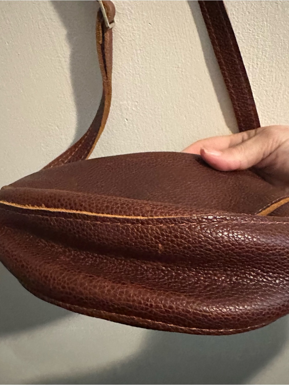 Portland leather goods small Koala Brown Pebbled Leather Crossbody Bag - Picture 4 of 7